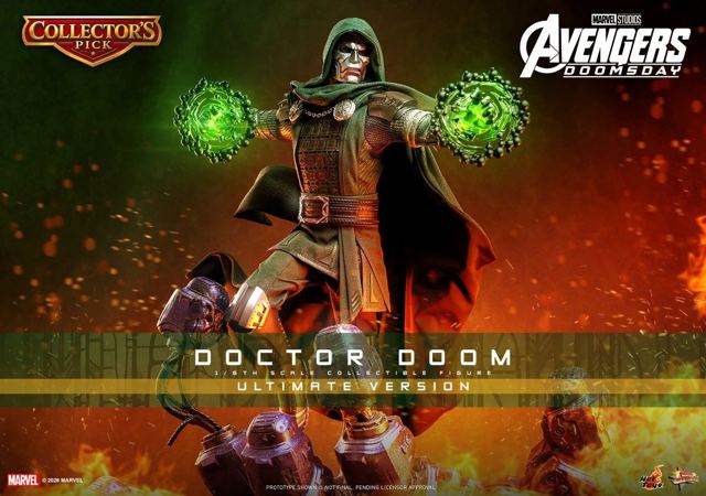 Hot Toys Doctor Doom Ultimate Version 1/6 scale figure from Avengers: Doomsday with green magic effects